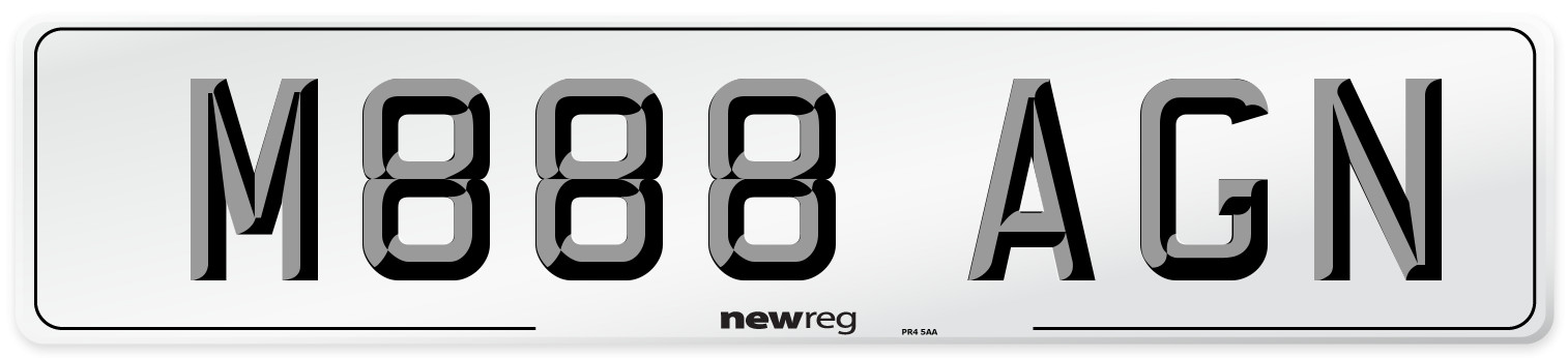 M888 AGN Number Plate from New Reg